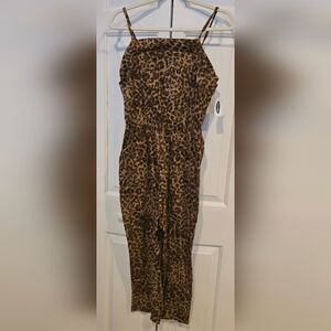 🐆  NWT Old Navy Leopard Print Jumpsuit, Women's S, Adjustable Straps